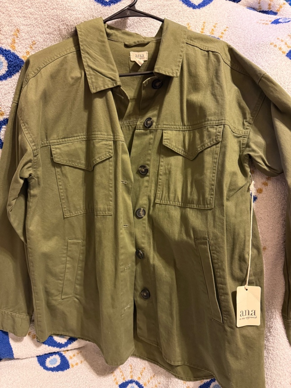 a.n.a Olive Utility Shirt Jacket